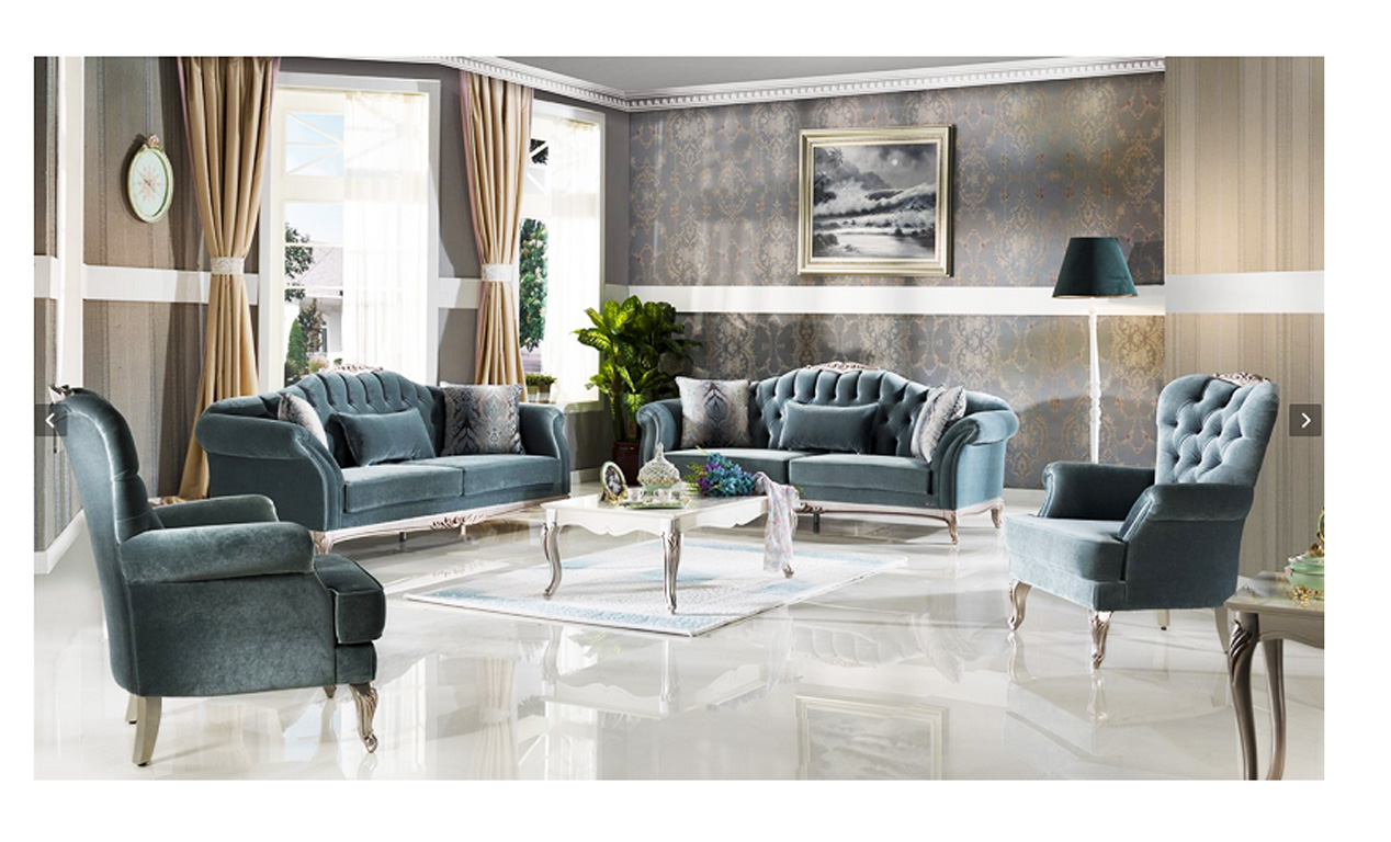 Bộ sofa Golden màu xanh nội thất phòng khách hiện đại cao cấp