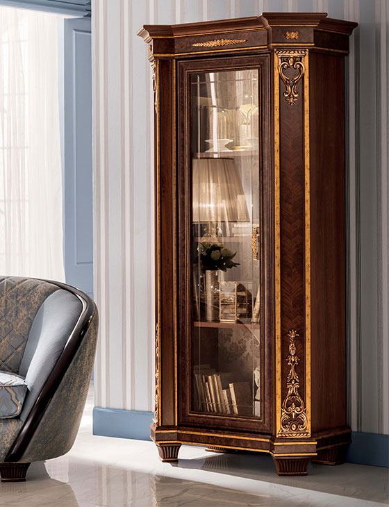 Tủ rượu trong bộ sưu tập nội thất phòng khách tân cổ điển Modigliani nhập khẩu Ý