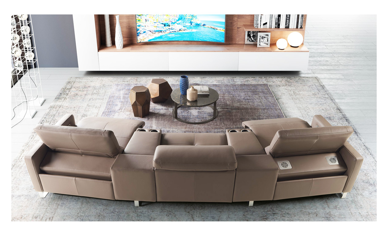 Sofa da nhập khẩu Ý MOMA phòng khách hiện đại