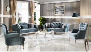 Bộ sofa Golden màu xanh nội thất phòng khách hiện đại cao cấp