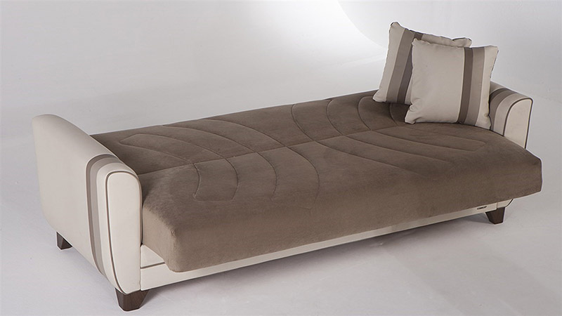 5/ Sofa giường ngủ nhập khẩu Thổ Nhĩ Kỳ STEP Trắng hệ thống kéo không tường.