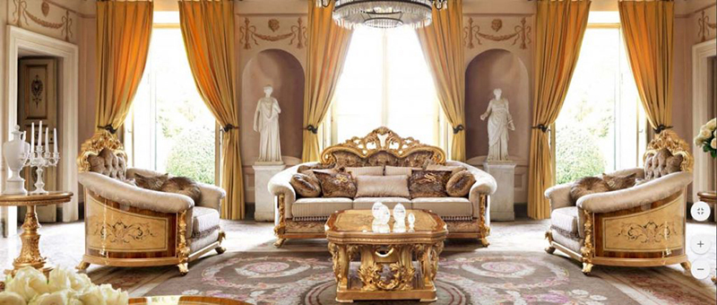 Thương hiệu sofa nổi tiếng làm từ gỗ dát vàng nhập khẩu Ý: Socci, Aredoclasscic, Sat…