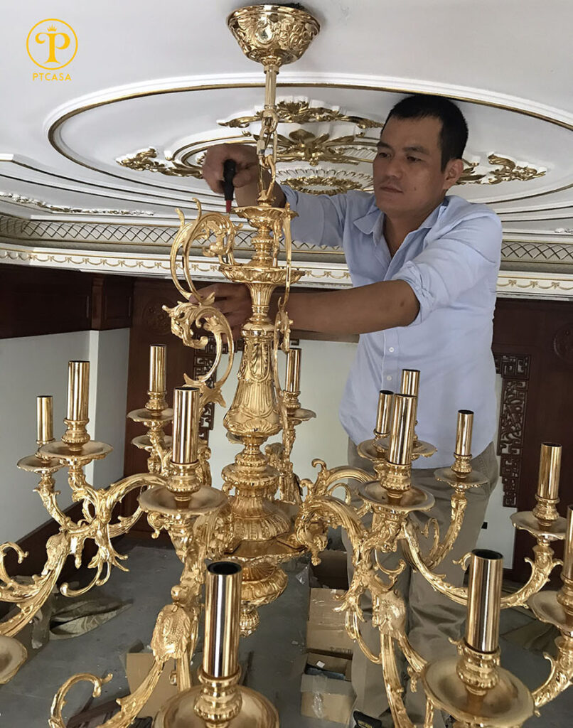 Đèn chùm Cordon nhập khẩu Tây Ban Nha – lắp đặt tại Thanh Trì Hà Nội