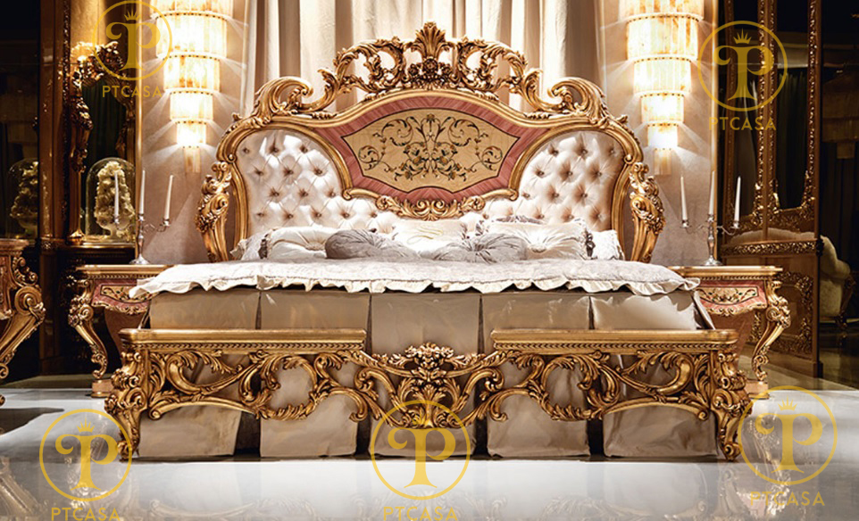 Say Đắm giường gỗ cổ điển đẹp nhập khẩu Châu Âu đẳng cấp Đế Vương