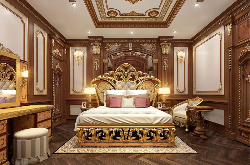 thiết kế phòng ngủ theo phong cách cổ điển