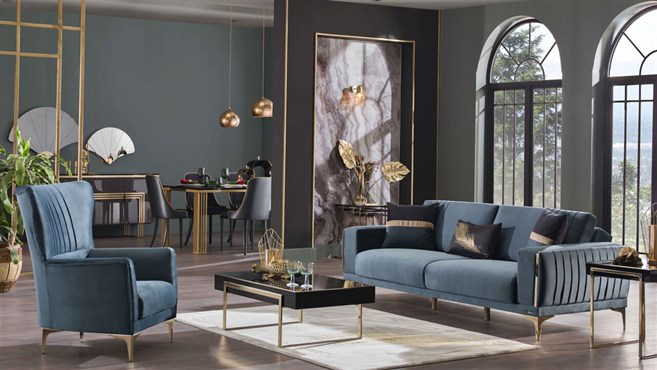 Bộ sưu tập sofa phòng khách Carlino – BELLONA xanh lục bảo cao cấp
