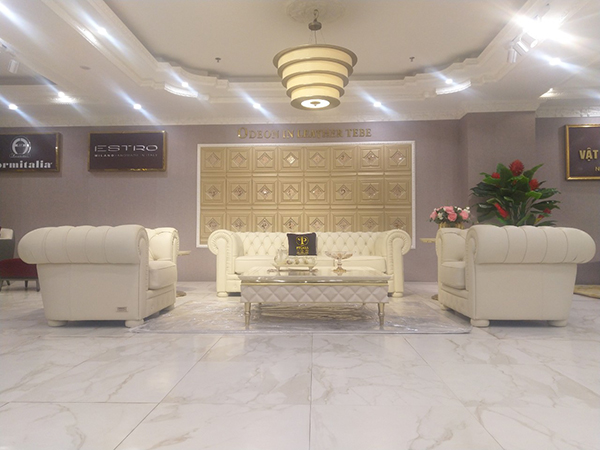 Bộ sofa phòng khách màu trắng ở trên là sự phối kết hợp hoàn hảo của 2 thương hiệu lừng danh của Ý là Estro và Arredoclassic.