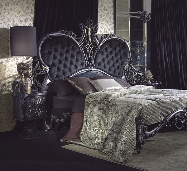 Thiết kế nội thất phòng ngủ với gam màu đen cổ điển