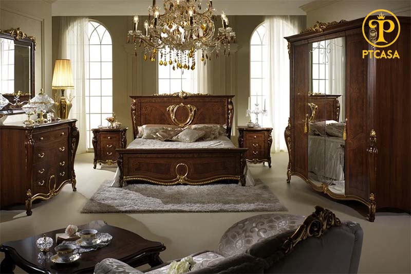 Thiết kế phòng ngủ trang nhã với đồ nội thất Made in Italy tân cổ điển