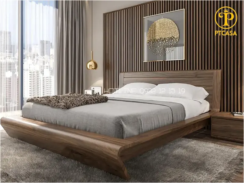 giường ngủ gỗ óc chó nội địa có thiết kế khá tương tự nhau