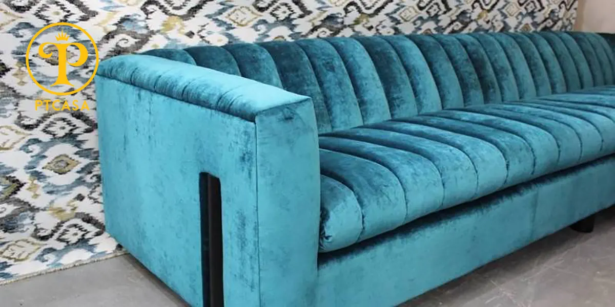 Hình ảnh lớp vải nhung trên bề mặt sofa